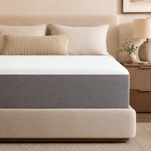 Slufra 10" Queen Size Memory Foam Mattress, Medium Firm Cooling Bed Mattress in a Box, CertiPUR-US Certified Pressure Relief Foam Mattress for Side/Back Sleepers