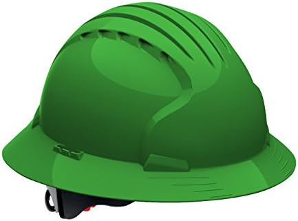 Evolution Deluxe 6161 280-EV6161V-30 Vented, Full Brim Hard Hat with HDPE Shell, 6-Point Polyester Suspension and Wheel Ratchet Adjustment