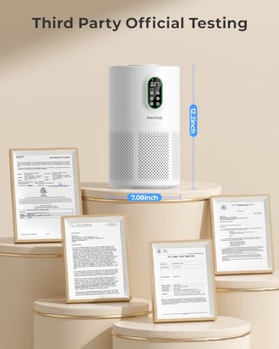 WESTHEY H13 HEPA Air Purifier for Home up to 1650 Sq Ft Washable Pre-Filter | Air Cleaner with PM2.5 Display, Auto & Sleep Modes, Night Light and Fragrance Sponge for Wildfire Smoke, Dust and Pet Dander