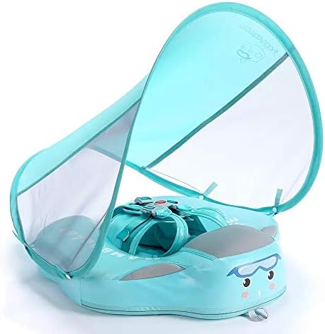 Yimeng Waterproof Cover Infant Pool Float Baby Solid No Need Inflatable Baby Pool Swimming Ring Floating Float Swimming Pool Toy for Bathtub and Float Baby Floats for Poolr with Canopy Sky Blue