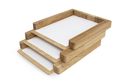 Wooden paper tray - Wooden paper holder - Size 13.5x11.2x1.5" Ash tree solid wood