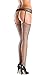Be Wicked Women's Two Piece Fishnet Garterbet and Thigh Highs, Black, One Size