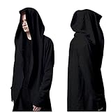 Weiyi Men's Long Hooded Cape - Black