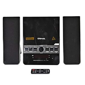 Craig CM427BT-BK 3-Piece Vertical CD Stereo Shelf System with AM/FM Radio, Bluetooth Wireless Technology & Remote…