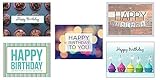 Birthday Greeting Card Assortment - VP1603. Greeting Cards Featuring Five Different Birthday Cards. Box Set Has 25 Greeting Cards and 26 Bright White Envelopes.