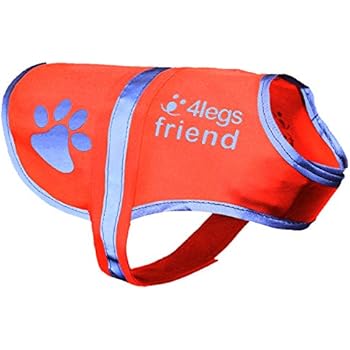 4LegsFriend Dog Safety Reflective Vest (5 Sizes, Medium) - High Visibility for Outdoor Activity Day and Night, Keep Your Dog Visible, Safe from Cars & Hunting Accidents | Blaze Orange