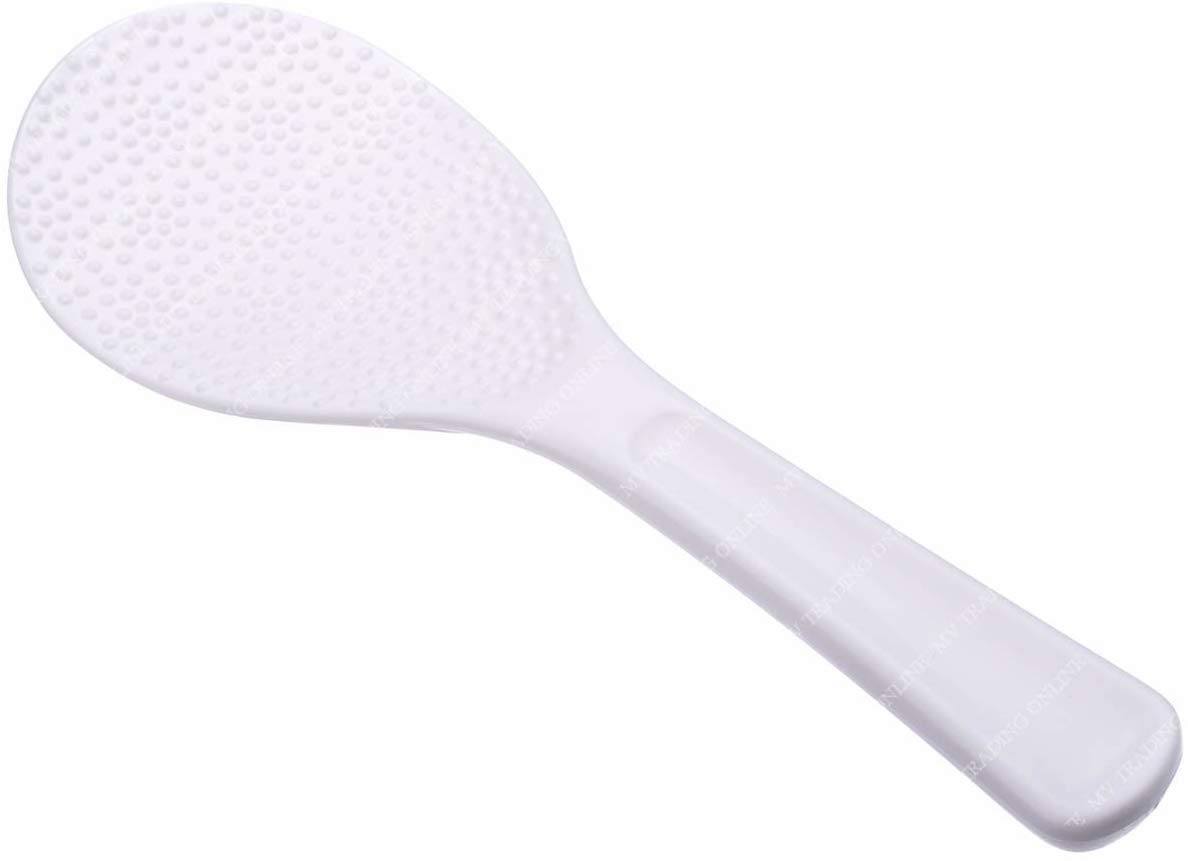 Japanese-Style Plastic Shamoji Rice Paddle Serving Spoon Spatula, Made in Japan, 19.5cm - White 160301 (1 Serving Spoon)