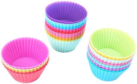 TuangShop tuangShop Silicone Cup cake Tool Bakeware Baking Pastry 7CM 12pcs 6 Colors