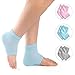 Coopay 3 Pairs Vented Moisturizing Gel Heel Socks Day Night Open Toe Care Socks for Dry Hard Cracked Skin (Pink, Turquoise, Grey)