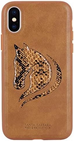 Santa Barbara Polo & Racquet Club Elegant Viscount Back Case Cover for Apple iPhone X (Brown)