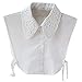 L'asher Women’s Fake Collar Half Shirt Lace Detachable Cuff Cotton Choker Tie (White)