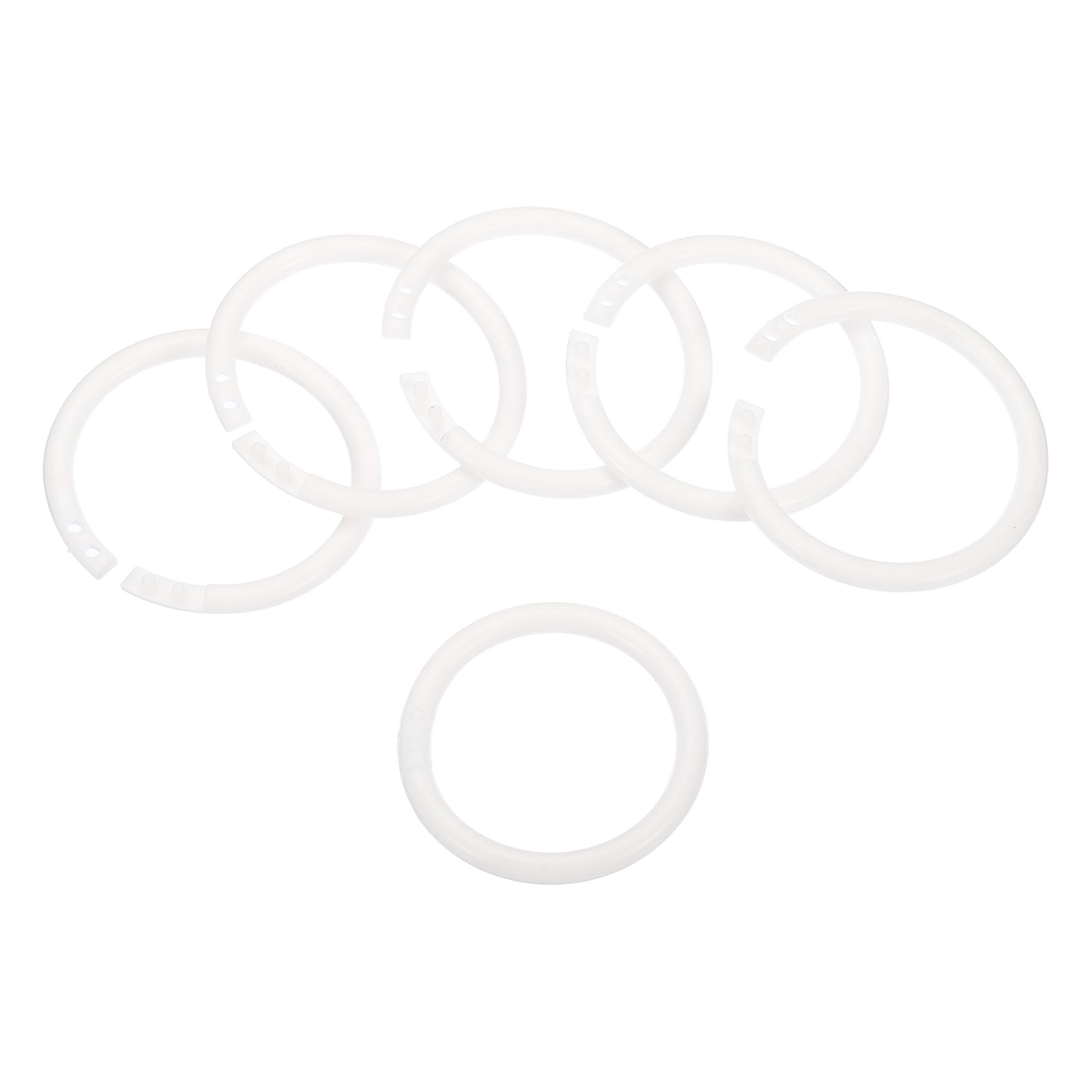 PATIKIL 2" OD 1.6" ID Loose Leaf Rings, 100 Pack Binder Ring Plastic O Rings for Book DIY Scrapbook Notebook, White — image 1