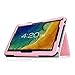 Fintie Premium PU Leather Cover for 10.1 Inch Tablet Inclu. iRULU eXpro X1s / X1 Plus 10.1, Dragon Touch A1 / A1X Plus 2016 Edition, ValuePad VP112 (Check Compatible List Below), Pink