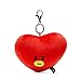 BT21 Official Merchandise by Line Friends - TATA Character Plush Doll Face Keychain Ring with Mirror Handbag Accessories