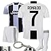Juventus Serie A 2018 19 Ronaldo Dybala Replica Jersey Kid Kit : Shirt, Short, Socks, Soccer Bag and PVC Key (C. Ronaldo, Size K24 (7-8 Yrs Old Approx.))