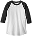 Soffe MJ Kid's 3/4 Sleeve Baseball Jersey, X-Small, Black