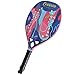INSUM Beach Tennis Racket Carbon Fiber Surface with Sand Grit Print, Lightweight EVA Soft Racquet, with Cover Bag for Carry (Classic Wood)