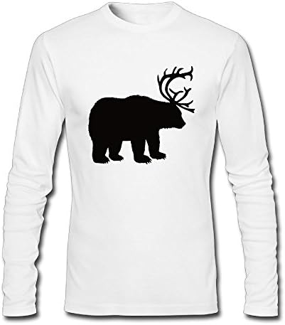 Makui Man Bear Deer Long Sleeve T Shirts Boyfriend 100% Cotton Tee