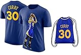 Steph Curry Jersey Style T-shirt Kids Curry Blue T-shirt Gift Set Youth Sizes ✓ Premium Quality ✓ Lightweight Breathable Fabric ✓ Basketball Backpack Gift Packaging