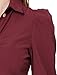 Allegra K Women Single Breasted Long Sleeve Button Decor Cuffs Shirt XL Burgundy