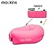 Mockins Kids Inflatable Lounger Air Sofa Perfect for Beach Chair Camping Chairs or Portable Hammock and Includes Travel Bag Pouch and Pockets | Easy to Use Camping Accessories -Pink Color