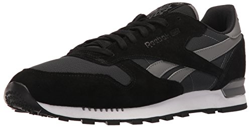 Reebok Men's Cl Leather Clip Ele Fashion Sneaker, Gravel/Black/Medium Grey, 11.5 M US