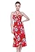 Women's Hawaiian Luau Halter Floral Print Halter Dress S Hibiscus Red