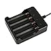 ElementDigital 4 Slot Li-on Battery Charger for 18650 Rechargeable Battery Black
