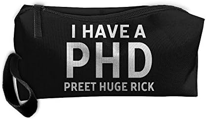 I Have A PHD Pretty Huge Dick Zipper Closure 3D Printing Pencil Pen Case Cosmetic Makeup Bag Travel Bag Tote For Women Girls