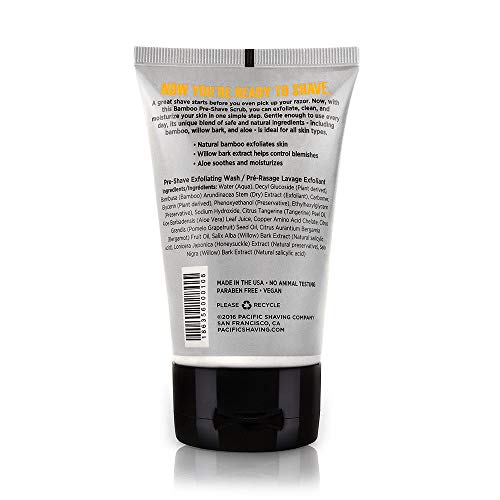 Pacific Shaving Company Bamboo Pre-Shave Scrub - With Bamboo, Aloe & Willow Bark, Exfoliates, Soothe - //coolthings.us