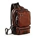 LINGTOM Men's Unbalance Chest Pack Leather Multipurpose Backpack Crossbody Shoulder Bag¬ Travel Sling Bag,Brown