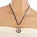 Chuvora Hand Blown Venetian Murano Glass Glitter Red Flower Art Teardrop Pendant Necklace, 17-19 inches