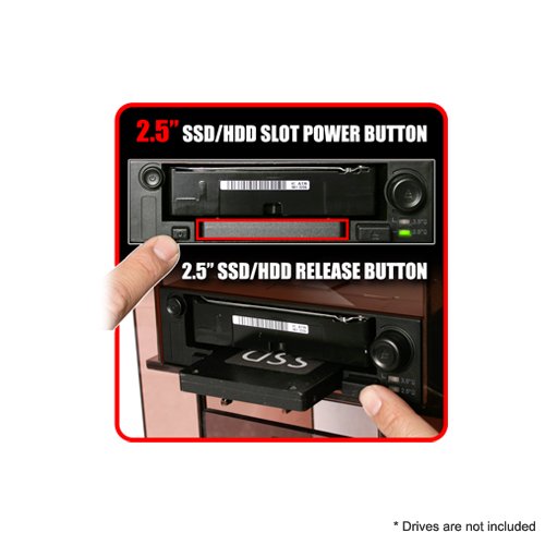 ICY DOCK DuoSwap MB971SP-B 5.25 Inch Hot Swap Drive Caddy / Docking for 2.5 Inch & 3.5 Inch SATA Hard Drive/SSD