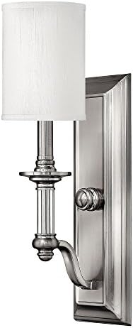 HK/SUSSEX1 Sussex 1 Light Brushed Nickel Wall Light with Shade