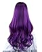 SEIKEA Women Color Wig Long Curly Hair Ombre with Root Girl Cosplay Costume Heat Resistant Synthetic Hairpiece ((#GB2312) Purple)
