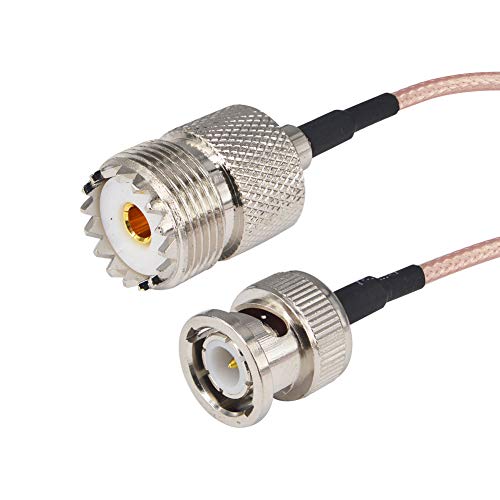 UHF SO239 Female to BNC Male Coax RF UHF VHF Radio Coaxial Antenna Cable Mobile to Base Antenna Cord 5.9 inch - Thumbnail 4