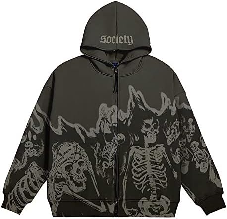 Amazon.com: Y2K Hoodies Goth Graffiti Jacket Cyber Grunge Pullover