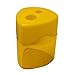 Mega Set Of 12 Double Hole Triangular Shaped Pencil Sharpener With Cover and Receptacle! Comes In 4 Colors- Red, Blue, Yellow, and Green!