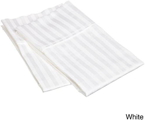 Aashirainwear Two Quantity Pillowcase 100% Cotton 400-Thread-Count Standard Size White Stripe (30"x20")
