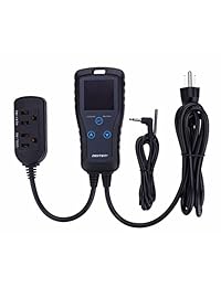 DIGITEN controlador de temperatura precableado, con pantalla LCD digital, termostato, calefacción y enfriamiento, 2 etapas, enchufe