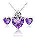 Hithop Premium Quality Wome's Elegant Necklace Earrings Lady Jewellery Crystal Pendant for Decoration Purple