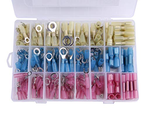 240PCS Heat Shrink Wire Connector Kit Electrical Insulated Crimp Marine Automotive Terminals Set