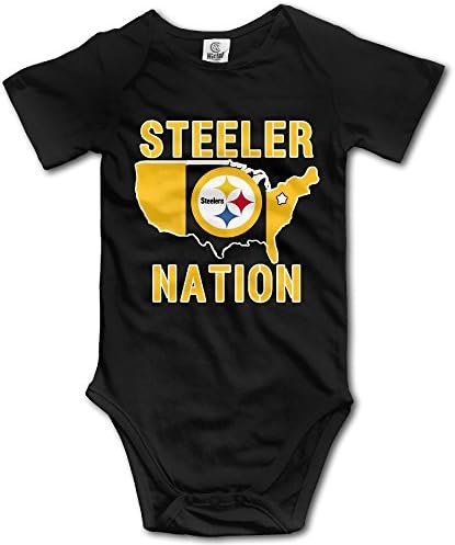 Black Baby's Steelers Logo Sleeveless Romper Jumpsuit