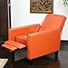 Best Selling Davis Leather Recliner Club Chair, Burnt Orange