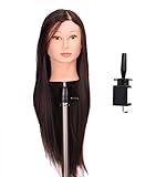 Lian's 26" Cosmetology Mannequin Manikin Training Head Synthetic Hair with Free Clamp for Hairstyling (26Inch, 4#)