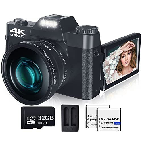 Digital Camera for Photography and Video VJIANGER 4K 48MP Vlogging Camera for YouTube with 180