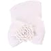 FEITONG Newborn Baby Girl Cute Pretty Bow Flower Pearl Hospital Hat (White)