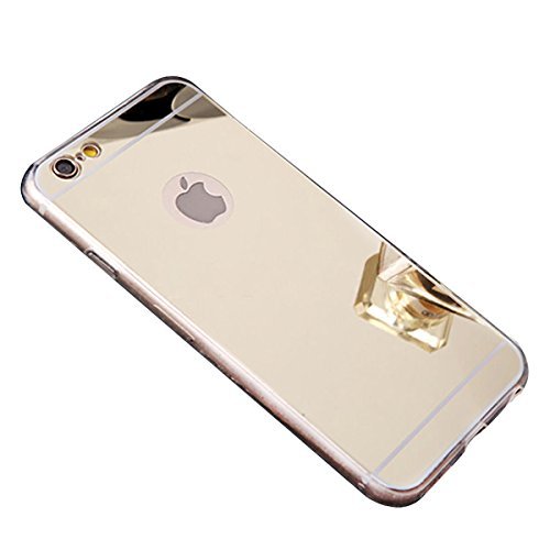 iPhone 6 Mirror Case, iPhone 6S Mirror case,YMCCOOL Luxury Mirror Back Shock-Absorption TPU Bumper Anti-Scratch Bright Reflection Protective Case for iPhone 6S /iPhone 6 4.7inch (Gold)