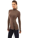 PattyBoutik Women's Turtleneck Lace Up Tunic