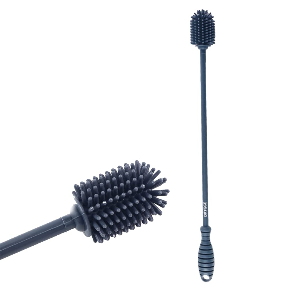 DRYGGE Bottle Brush Bottle Washer made of Silicone, Grey, 1 piece (Dark Grey)